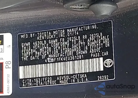 2014 Toyota Camry Se Sport z USA, uszkodzony, nr VIN 4T1BF1FK4EU361281